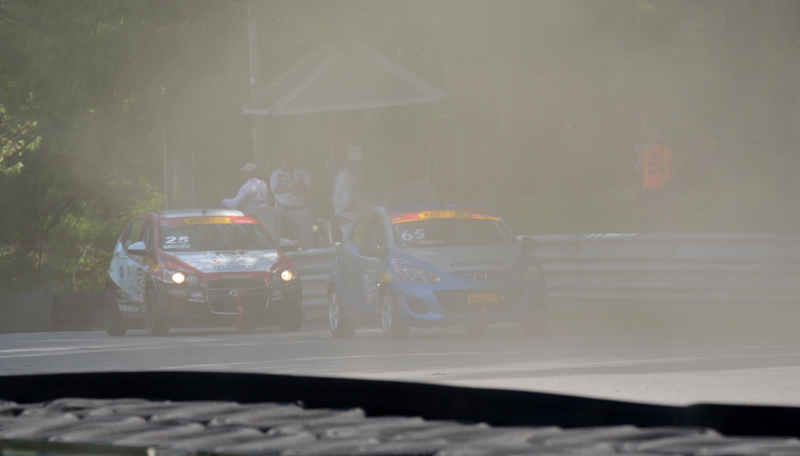 Will Rodgers’ Hale Motorsports Mazda2 leads P.J. Groenke’s Tech Sport Racing Chevrolet Sonic